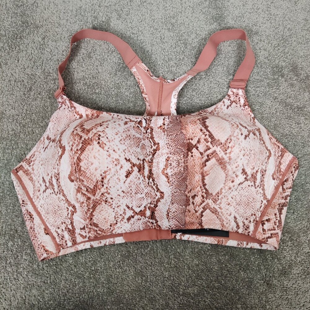 NEW Victoria's Secret Incredible Women's Sport Bra Sz 36D Orange Snakeskin Print
